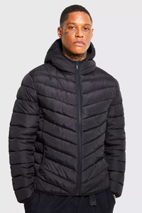 Chaqueta Acolchada para Hombre, de Invierno, Rellena de Algodón, Resistente al Viento, Transpirable, Diseño Casual con Parches, Estilo Urbano, Corte Regular, Negro Gris - Product Image 4