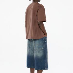 Nouvel Arrivage T-shirt Homme Coupe Boxy 100% Coton Épaules Tombantes Oversize Uni Personnalisable Logo Streetwear Vente en Gros - Product Image 3