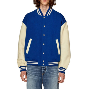 Men's <b>Winter</b> Varsity <b>Jacket</b> <b>Leather</b> Sleeve Embroidered Letter Woolen Bomber Coat Custom Logo Casual Outerwear Cheap Price - Product Image 2
