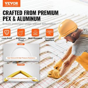 656ft PEX-AL-PEX ท่อพื้นใสขนาด5/8นิ้วความหนา0.08นิ้วท่อคอมโพสิตอลูมิเนียม-พลาสติกกั้นออกซิเจนป้องกัน - Product Image 2