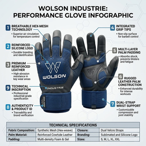 Weight Lifting <b>Full</b> Finger Gym Gloves Breathable Anti <b>Slip</b> Grip Workout Fitness Training Support Gloves for Daily Exercise. - Product Image 4