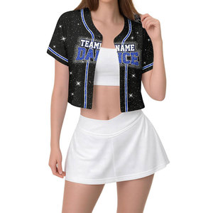 Maillot de baseball personnalisé à paillettes avec nom, numéro et logo, chemise scintillante pour équipe, pour femmes, jeunes et enfants, 100 % polyester, à enfiler - Product Image 4