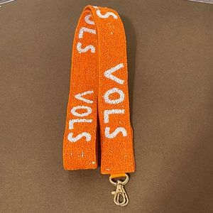 Vols Custom Beaded Bag Strap Orange Knitted Letter Design - Product Image 1