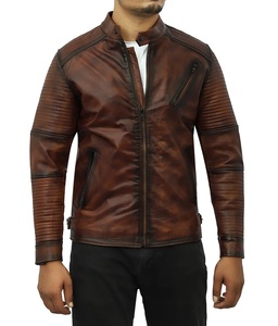 Chaqueta de Cuero Genuino para Hombre, Chaqueta de Motero Premium, Ropa Exterior Informal a la Moda, Estilo Clásico Vintage, Regalo Perfecto - Product Image 6