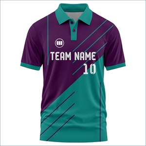 เสื้อคริกเก็ตแบบใหม่สั่งทำพิเศษ ชุดทีมแบบซับลิเมชั่น ระบายอากาศได้ดี แห้งเร็ว พร้อมชื่อผู้เล่น ผลิตจากโพลีเอสเตอร์ 100% ขายส่ง - Product Image 1