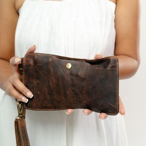 Nuevo bolso de barra cruzada móvil turquesa de cuero con pelo occidental hecho a mano, bolso de teléfono occidental de cuero genuino personalizado para mujer - Product Image 3