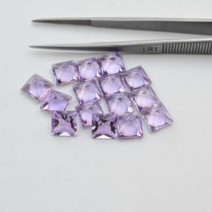 7mm Natural Pink Amethyst Square Princess Cut Gemstone Certified Amethyst <b>Ring</b> Pendant Custom Jewelry Making Bulk Order Online - Product Image 2
