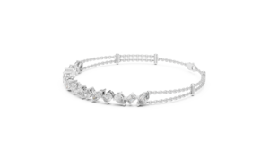 Lustres Chic Plaqué Or Blanc 925 Argent Coupe Ronde Bracelet Chaîne Tennis pour Femme - Product Image 4