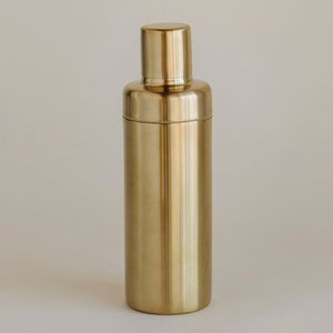 Shaker à cocktails élégant en or, doté d'une finition brossée moderne et d'un design minimaliste raffiné, idéal pour les boissons haut de gamme. - Product Image 1