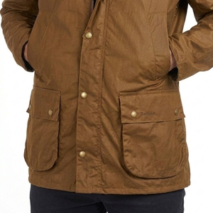 Manteau d'extérieur décontracté pour homme en coton ciré respirant de qualité supérieure, léger et durable, avec logo frontal - Product Image 5