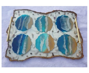 Nueva Bandeja de Resina de Diseño, Bandeja de Resina Hecha a Mano para Servir Alimentos, Frutas, Té, Café, Bandeja de Resina para Cocina, Plato para Dulces - Product Image 6