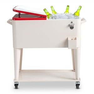 Contenitore Termico Rosso e Bianco da 80Qt con Tubo Quadrato e Tubo di Scarico, Congelatore Portatile con Funzionalità Essenziali - Product Image 5