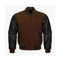 Blouson universitaire gris et blanc pour homme, décontracté, col montant, manches classiques, 100 % laine, couleur unie, fermeture boutonnée, pour l'hiver, style urbain