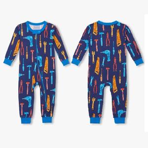 Nuevo Mono de Algodón Ecológico para Bebés Recién Nacidos, con Cierre YKK Bidireccional, Estampado de Dibujos Animados, Personalizable con Logotipo - Product Image 5