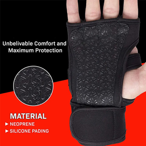 Protège-mains en néoprène personnalisés à demi-doigts pour l'entraînement, antidérapants en silicone pour la protection des paumes, 12 protège-mains de sécurité pour la musculation et la gym - Product Image 3