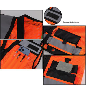 Nouveau gilet de sécurité tendance pour hommes, vêtements de travail en plein air, gilets de sécurité pour la construction avec poches, prix de gros, gilet de protection - Product Image 4