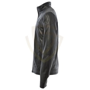 Veste en cuir de vachette de qualité supérieure pour moto, style motard vintage noir pour homme - Product Image 4