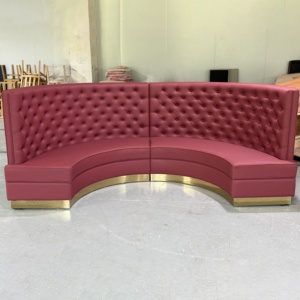 Asientos en Forma de U, Sofá Banqueta Tapizado en Cuero PU, Respaldo Alto Curvo para Restaurante, Hotel, Bar, Muebles de Salón - Product Image 1