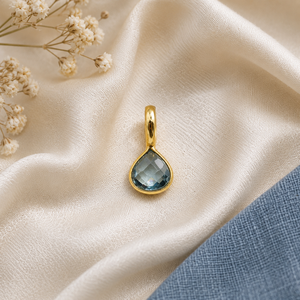 จี้รูปหัวใจอะความารีนขนาดเล็ก |   จี้หินประจำเดือนเกิดเดือนมีนาคม - Product Image 1