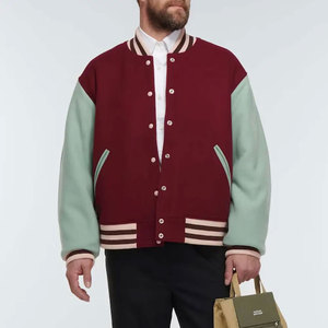 Manufacturer High Quality Varsity Jacket <b>Men</b> Chenille Embroidery Leather Sleeves Custom Baseball Letterman Varsity Jacket - Product Image 2