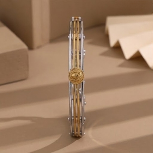 925 Silver Gold Finish Kada <b>Bracelet</b> for Men Women Traditional Stylish <b>Adjustable</b> Hand Jewelry Gift Collection - Product Image 1