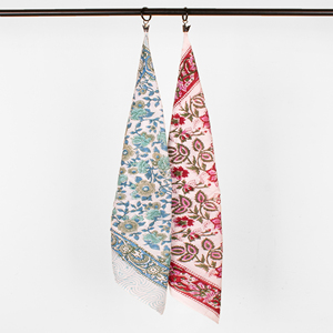 Bandanas bohèmes en coton, foulards carrés imprimés à la main, masques faciaux doux et réutilisables, respectueux de la peau, pour un usage décontracté - Product Image 2