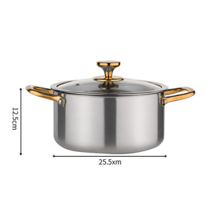 Premium Titanium Cookware Set 8pcs Healthy Non-toxic Uncoated Soup Milk Frying Pan Set with Gold Plated Handles - Product Image 4