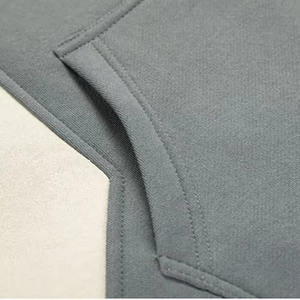 Sudadera con Capucha y Cremallera para Hombre, Cortavientos, Estilo Hip Hop, 220g, Color Gris Sólido, Beige, Azul Marino, Algodón French Terry, Ropa Casual de Otoño - Product Image 6