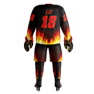 Uniforme de hockey sur glace pour hommes sur mesure, de haute qualité, respirant, coupe-vent, écologique, séchage rapide, tissu 100% polyester - Product Image 3