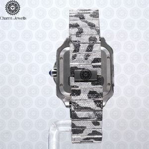 Montre Charm Jewells en acier inoxydable avec diamants, cadran analogique tonneau, verre saphir, luxe, mode, unisexe, fermoir papillon - Product Image 3