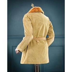 WWII US Vintage Style Trench Coat Made in Genuine Goatskin <b>Suede</b> Leather High Quality Custom Leather <b>Jacket</b> for Men - Product Image 5