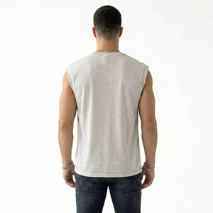 Débardeur sans manches personnalisé imprimé DTG, 100% coton jersey, tissu de qualité supérieure, streetwear décontracté unisexe, vente en gros OEM pour les chaînes - Product Image 3