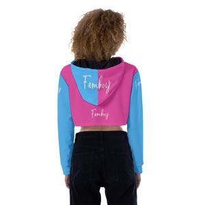 Haut à capuche en molleton 100% coton pour femmes, manches longues, vêtements de rue pour femmes, sweats à capuche personnalisés, sweat à capuche court - Product Image 4