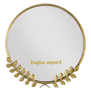 Kayna Export Luxury <b>Gold</b> Plated Metal Art Deco Round Wall Mirror with 5.0mm Thickness for Hotels Decor - Product Image 4