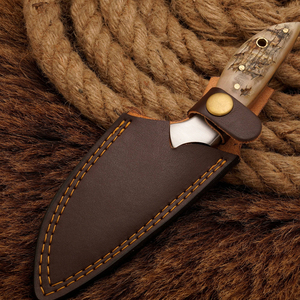 Couteau de chasse Skinner à pointe tombante en acier inoxydable, lame droite, lame fixe, couteau Skinner en acier inoxydable J2 avec manche en os - Product Image 2