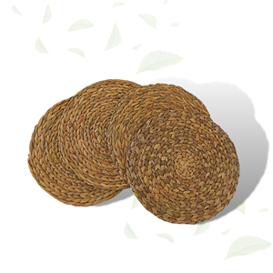 Eco-friendly Hyacinth <b>Woven</b> <b>Placemats</b> Natural Round Braided Water Hyacinth Weave Tablemats for Sale for Presentations - Product Image 1