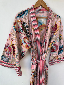 Kimono de Algodón con Estampado de León Estilo Boho para Mujer, con Cuello en V, Estampado a Mano, para Playa, Elegante, para Descansar, de Secado Rápido, para Primavera/Verano - Product Image 4