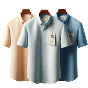 Nouveau logo personnalisé chemise à manches courtes en tissu sergé pour hommes de haute qualité vente en gros à séchage rapide propre marque de vêtements actifs du Bangladesh - Product Image 1