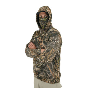 Sudadera con Capucha de Camuflaje para Hombre, Cortavientos, UPF 50, Ropa de Pesca, Top Estampado de Manga Larga - Product Image 3