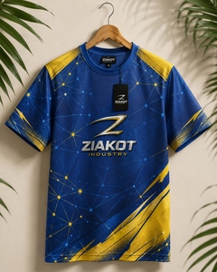 เสื้อยืด ZIAKOT รุ่นใหม่ ดีไซน์สำหรับผู้ชาย สีดำ-เทา-ฟ้า 3 มิติ สำหรับอีสปอร์ต  แบบสั่งทำพิเศษ - Product Image 2