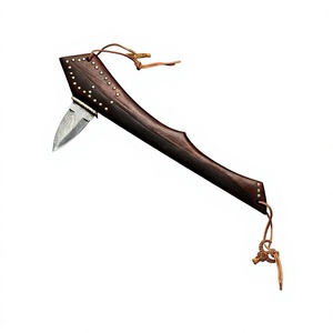 Hacha Táctica Estilo Vikingo Personalizada de BA Enterprises, Acero de Damasco, Mango de Madera, Cabeza con Barba, Supervivencia al Aire Libre - Product Image 1