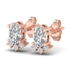 Boucles d'oreilles clous REYES en argent sterling 925 avec diamant de laboratoire CVD HPHT de 0,81 carat taille ovale, design classique, fermoir à vis, bijoux fins - Product Image 3