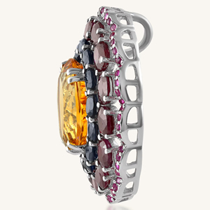 Colgante de Piedras Multicolores y Citrino en Plata de Ley 92.5 KLSP-50164 - Product Image 3
