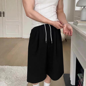 OEM/ODM Hot Selling Casual Mid Waist Baggy Long Shorts 100% Cotton Solid Color Breathable Quick Dry Hip Hop <b>Men</b> - Product Image 6