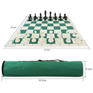 Jeu d'échecs pliable 51 cm x 51 cm avec pièces en plastique et étui de transport noir 53,5 cm x 9,5 cm pour jeu en intérieur et en extérieur - Product Image 6