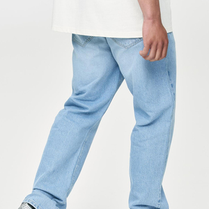 Men's <b>Light</b> Wash Straight Leg High Waist Denim Jeans Casual Cotton Regular Fit Spring Style - Product Image 2