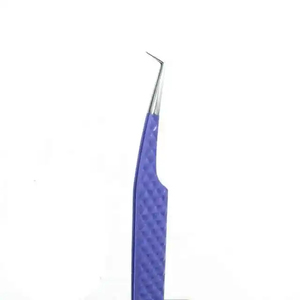 Black Silver Grip Eyelash Tweezers <b>Pink</b> <b>Box</b> Packing Isolation Private Label Fiber Tip Volume Lash Tweezers for sale - Product Image 3