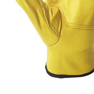 Factory Made Custom Design Cow Leather Safety <b>Gloves</b> Top Quality Custom Leather Material Made Safety <b>Gloves</b> - Product Image 5