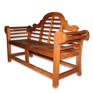Banco de jardín de teca maciza tradicional directo de fábrica para uso en patio al aire libre - Product Image 2