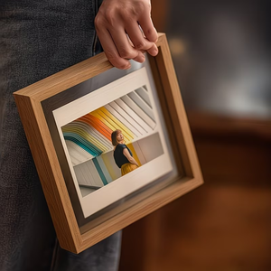 Handmade Eco-Friendly Wooden Photo <b>Frame</b> 50x50cm with Glass and Acrylic Front <b>Multiple</b> Colors Customizable Shape - Product Image 3